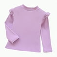 thumbnail image 1 of eczipvz 4t Girls Shirts Girls Ruffle Long Sleeve Shirts Kids Crewneck Tee Tops Casual Cute Fall Blouse(Purple,5-6 Years), 1 of 4
