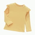 thumbnail image 1 of eczipvz 4t Girls Shirts Girls and Toddlers' Long Sleeve Ruffle T-Shirt(Yellow,5-6 Years), 1 of 4