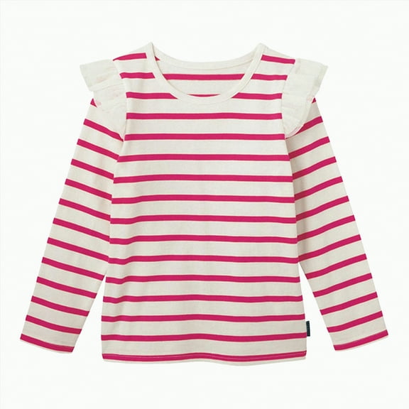 eczipvz 4t Girls Shirts Toddler Baby Girls Long Sleeve Ruffle T Shirt Kids Casual Plain Solid Top Blouse T-Shirt Undershirt(Light Pink,2-3 Years)