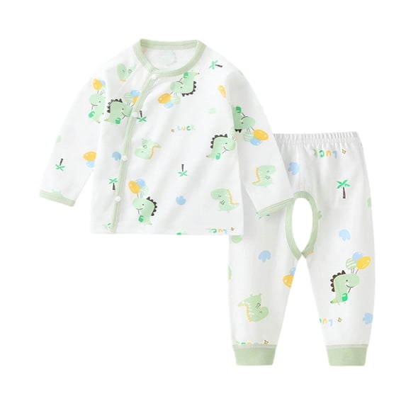 eczipvz Baby Boy Fall Outfits Boys Pajamas Long Sleeve Fall Pjs Sleepwear for Boy Green,12-18 Months