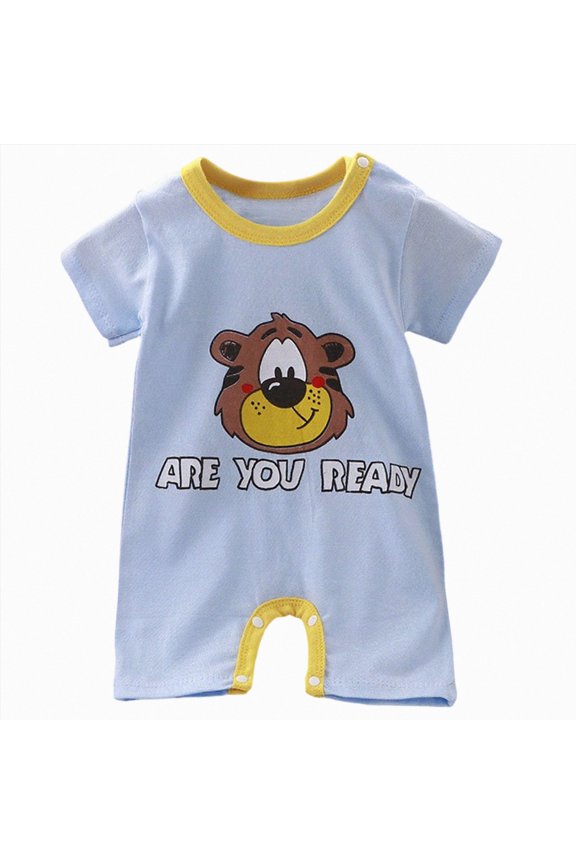 Baby Boy Girl Romper 9-12 Months Summer Clothing Newborn Baby Cotton Short Sleeve Thin Crawling Suit Baby Onesie Ha Clothes Baby Clothes
