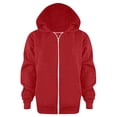 thumbnail image 1 of eczipvz Baby Boy Hoodie Boys Long Sleeve Lined Zip-Front Hoodie Sweatshirt Red,6-7 Years, 1 of 4