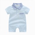 thumbnail image 1 of eczipvz Baby Boy Polo Romper 3-6 Months Short Sleeve Solid Bodysuit Jumpsuit Collared Onsies Infant One-Piece Outfit, 1 of 8