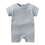 eczipvz Baby Boy Summer Clothes Baby Bodysuit Cute Boy Funny Rompers Girl Clothes Grey,6-9 Months
