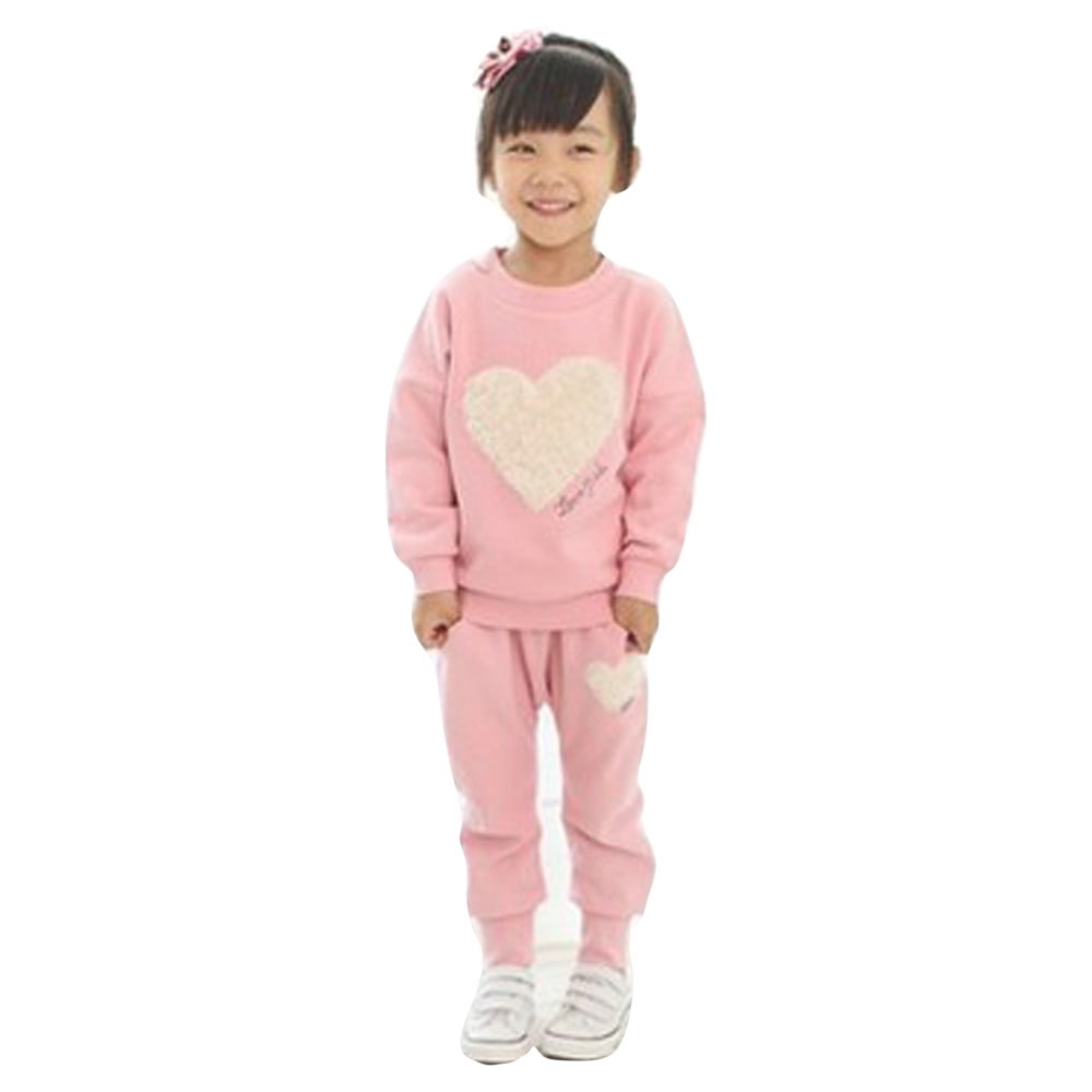 eczipvz Baby Girl Clothes Print Long Clothes Kids Heart Pants Tracksuit Set Outfits Sleeve