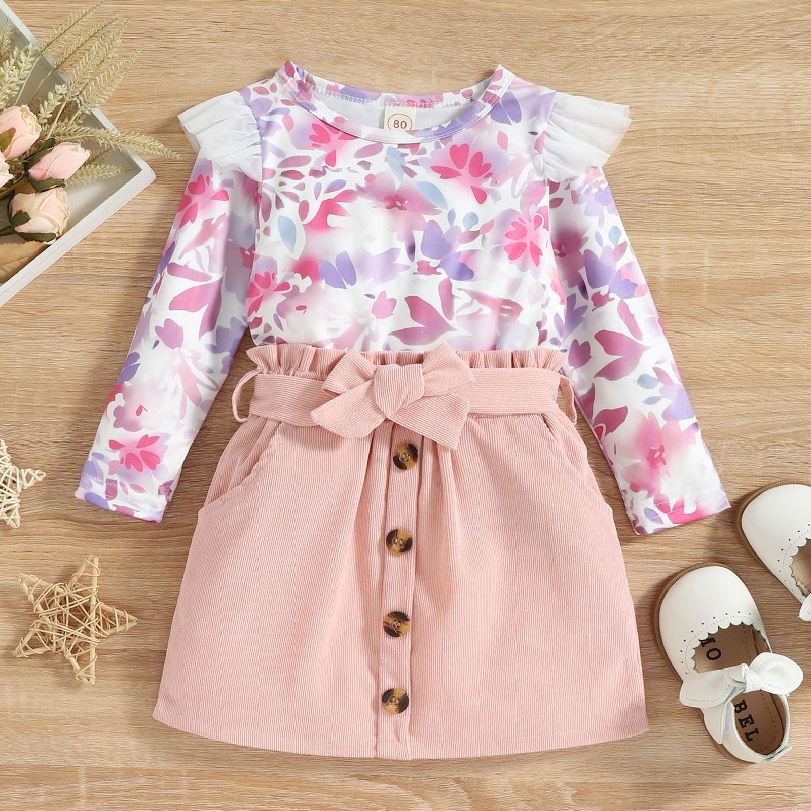 eczipvz Baby Girl Clothes Toddler Girls Ruffles Long Sleeve Floral