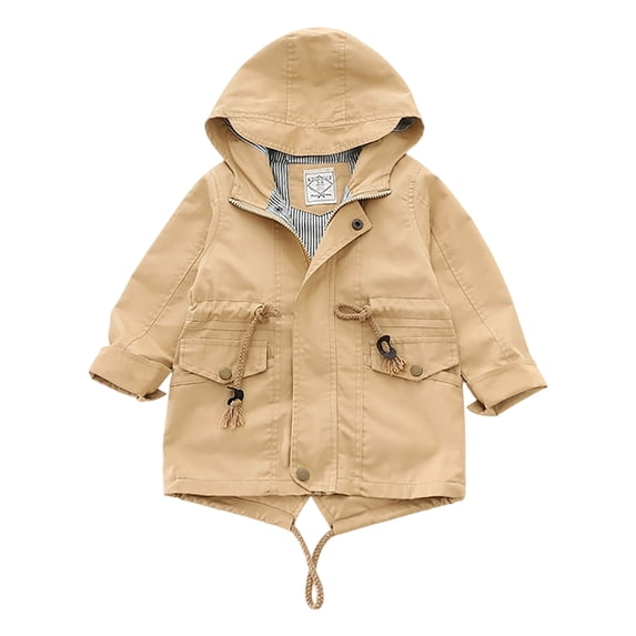eczipvz Baby Girl Coat Baby Infant Baby Winter Coat Cute Hooded Jacket Warm Outerwear Coat Zipper Up Khaki,7-8 Years