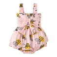 thumbnail image 1 of eczipvz Baby Girl Outfits 3-6 Months Short Sleeve One-Piece Jumpsuit with Headband Set Newborn Infant Girl Clothes Pink,9-12 Months, 1 of 5