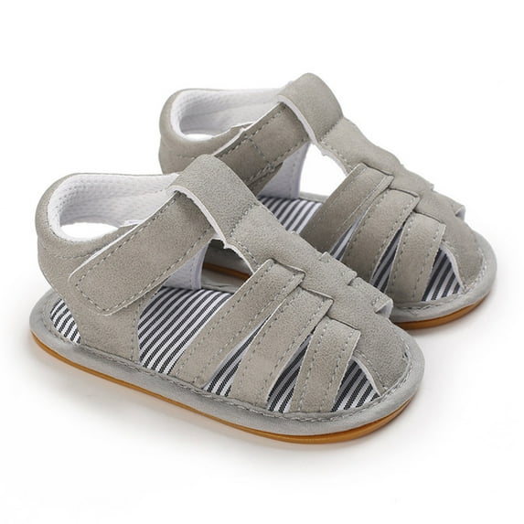 eczipvz Baby Shoes Summer Children and Toddler Shoes Boys and Girls Sandals Flat Soles Light Straps Toddler Girl Water Shoes Size 6 (Grey, 5 )