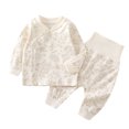 thumbnail image 1 of eczipvz Baby Wrap Top High Waist Pants Set Snap Crotch Long Sleeve Dinosaur Print Size 12-18 M, 1 of 7