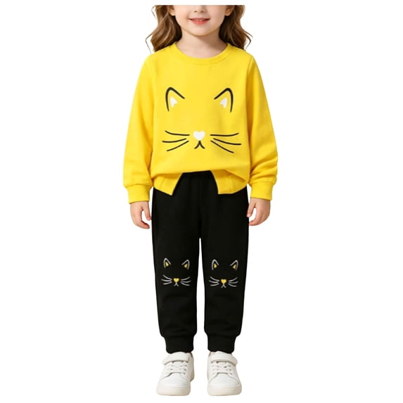 eczipvz Beach Outfit Toddler Girl Baby Girl Clothes Cute Fall Winter Toddler Girls Outfits Yellow,10-11Years