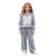 thumbnail image 1 of eczipvz Beach Outfit Toddler Girl Toddler Girl Clothes Sets Fall Winter Warm Sweatshirt Pants Long Sleeve Winter Outfits Grey,5-6 Years, 1 of 9