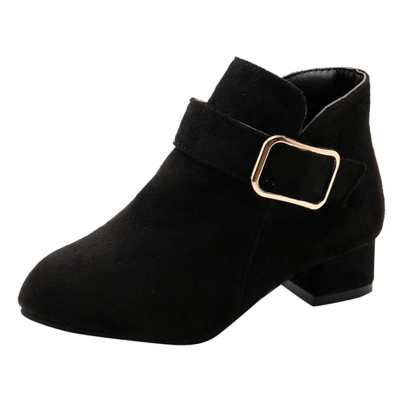 eczipvz Boy Boots Ankle Boots Kids Comfortable Slip on Booties Black Boots for Girls (Black,1.5 Big Kid)