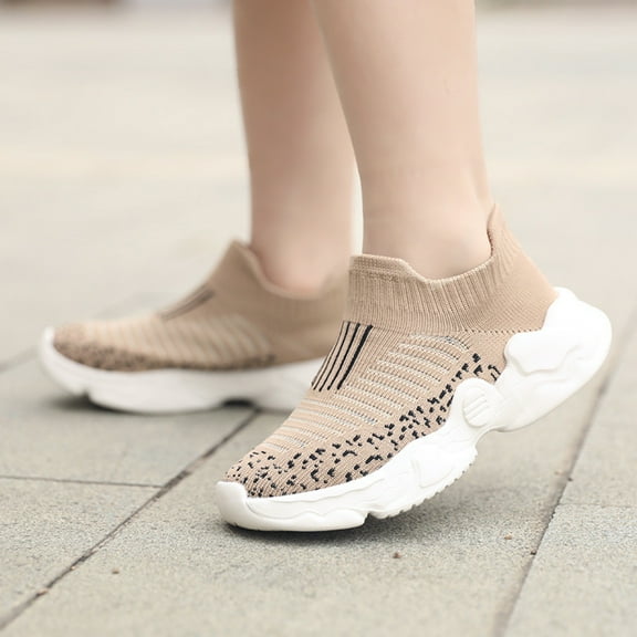 eczipvz Boy Sneakers Tennis Shoes Toddler Slip On Shoes Girls Running Shoes Kids Sneakers Lightweight Breathable Walking Shoes Tennis Shoes Toddler Girl Khaki,11