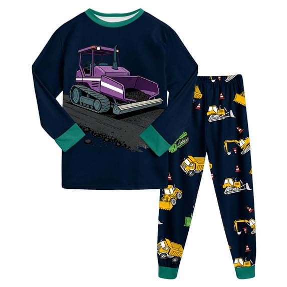 eczipvz Boys Cotton Pajamas Toddlers Long Sleeve Soft Sleepwear Sets for Kids,Size 5-6 Years