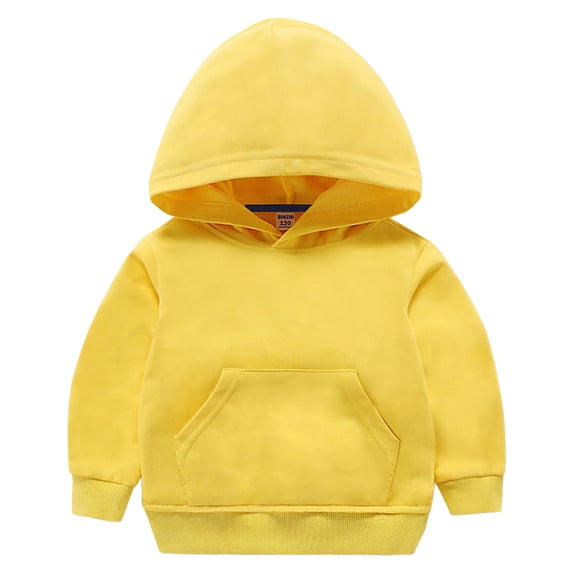 eczipvz Boys Long Sleeve Shirts Girls And Toddlers' Pullover Hoodie Sweatshirt with Kangaroo Pocket Yellow,5-6 Years
