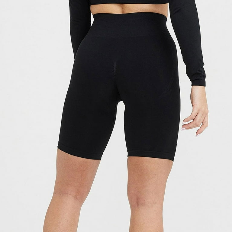 eczipvz Compression Leggings for Women Women's Plus Size Solid Drawstring  Waist Rib Knit Pajama Shorts Black,L