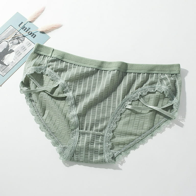 eczipvz Cotton Underwear for Women Women's Underwear Cotton High Waist  Briefs Full Coverage Soft Breathable Ladies Panties Green,One Size