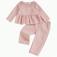 thumbnail image 1 of eczipvz Fall Baby Girl Clothes Toddler Girl Outfits Fall Infant WInter Ribbed Pants Set for 6 9 12 18 24 Months 2t 3t Girls(Pink,12-18 Months), 1 of 7