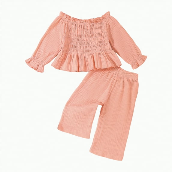 eczipvz Fall Baby Girl Clothes Toddler Girl Outfits Fall Infant WInter Ribbed Pants Set for 6 9 12 18 24 Months 2t 3t Girls(Pink,3-4 Years)