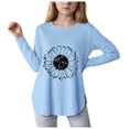 thumbnail image 1 of eczipvz Girl Shirt Girls Long Sleeve Shirts Cute Teen Crewneck Tunic Tops Kids Sky Blue 9-10 Years, 1 of 4