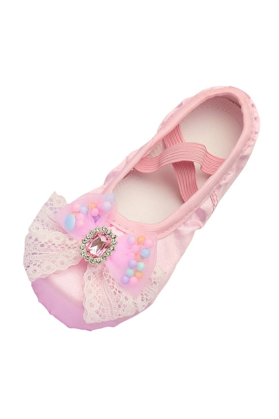 Girls Ballet Shoes Boys Toddler Jazz Shoes Soft Leather Dance Slippers for Toddler/Little Kid/Big Kid Pink,8.5