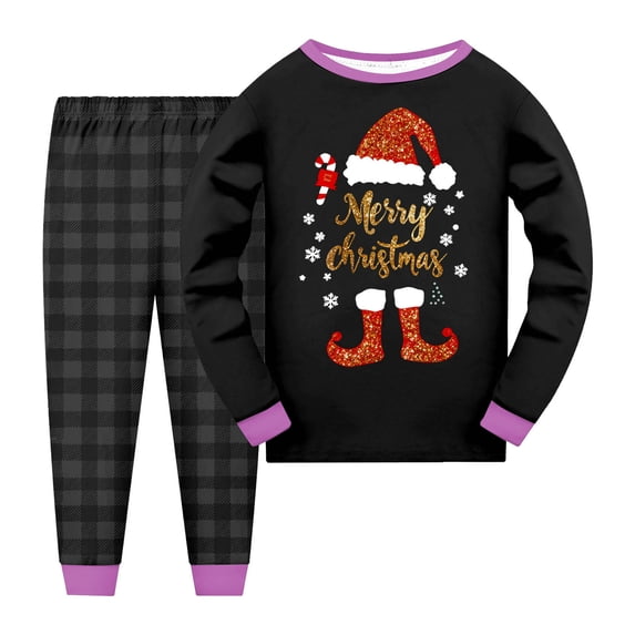 eczipvz Girls&Boys Christmas Pajamas Toddler Boy Kids Holiday Pajamas Set Santa PJS Winter Sleepwear Children Clothes 2-3 Years