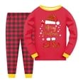 thumbnail image 1 of eczipvz Girls&Boys Christmas Pajamas Toddler Boy Kids Holiday Pajamas Set Santa PJS Winter Sleepwear Children Clothes 5-6 Years, 1 of 5