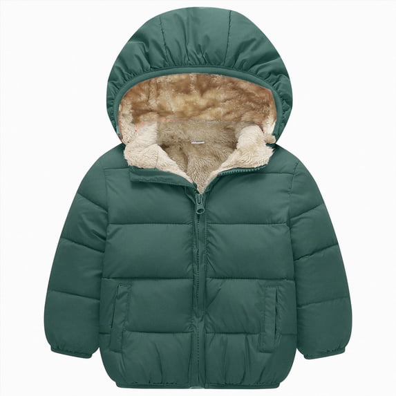 eczipvz Girls Coats Baby Jacket Hooded Light Winter Coats Zipper Up Coats Outwear for Toddler Boys Girls(Dark Green,5-6 Years)
