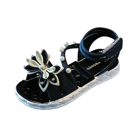 eczipvz Girls Dress Shoes Size 13 -Mary Jane Shoes for Girls Low Heel Princess Hook and Loop Dress Shoes Party Wedding Flats Black,13