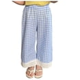 thumbnail image 1 of eczipvz Girls Fall Casual Pants Toddler Little Big Girls Splash Pants Blue,5-6 Years, 1 of 4