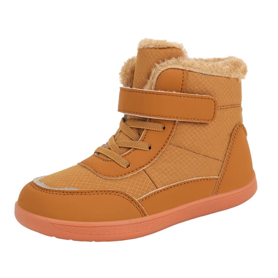 eczipvz Girls Pink Winter Shoes Outdoor Waterproof Winter Kids Shoes Big Boys Winter Boots (Brown,1.5 Big Kid)