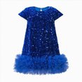 thumbnail image 1 of eczipvz Girls Sequin Dress A Line Sparkly Sleeveless Wedding Gown Party Dresses for Girls Size 18-24 Months, 1 of 7