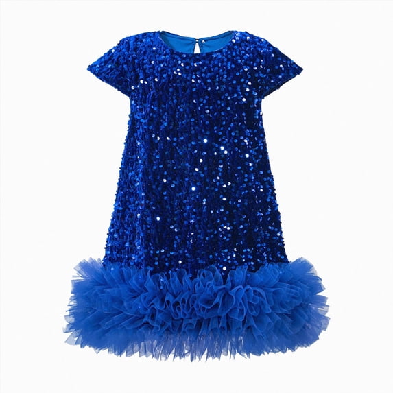 eczipvz Girls Sequin Dress A Line Sparkly Sleeveless Wedding Gown Party Dresses for Girls Size 18-24 Months