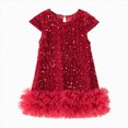 thumbnail image 1 of eczipvz Girls Sequin Dress A Line Sparkly Sleeveless Wedding Gown Party Dresses for Girls Size 5-6 Years, 1 of 9