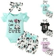 thumbnail image 1 of eczipvz Girls Summer Clothes Romper Shorts Set Floral Summer Outfits 3 Months Cute Baby Clothes Black,9-12 Months, 1 of 7