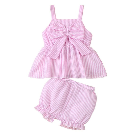 eczipvz Girls Summer Outfits Infant Girl Clothes Romper Shorts Set Floral Summer Outfits Cute Baby Clothes Girl Pink,12-18 Months