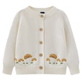 thumbnail image 1 of eczipvz Girls Uniform Cardigan Sweater Kids Girls Cardigan Sweaters Lightweight Long Sleeve School Uniform Ribbed Knit Girl Coat White,4-5 Years, 1 of 6