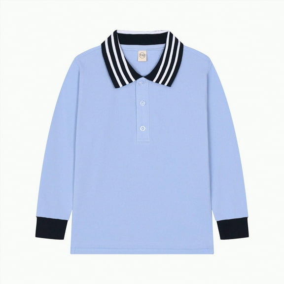 eczipvz Girls Uniform Shirt Girls' Long Sleeve Polo Shirt School Uniform Polo Shirt with Picot Collar, Button Closure Age for 18M-17Y(Pink,7-8 Years)