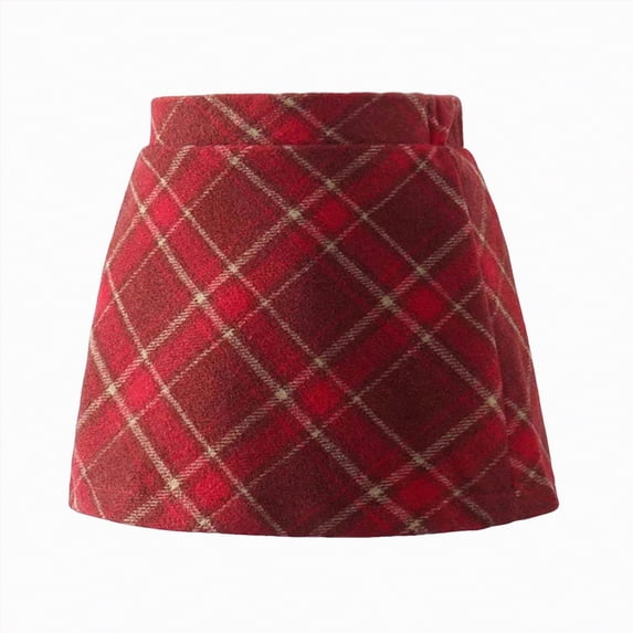 eczipvz Girls Woolen Pleated Mini Skirt Plaid Cute A-Line Classic Preppy Style Uniform School Skirts for 3-12 Years(D,11-12 Years)