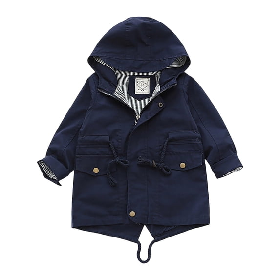 eczipvz Girls Zip Up Jacket Baby Boys Girls Winter Jacket Coat Hooded Outerwear Navy,3-4 Years