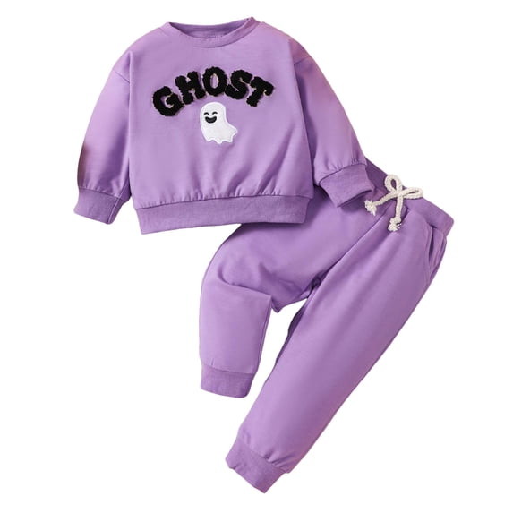 eczipvz Halloween Baby Boy Clothes Long Sleeve Pumpkin Sweatshirt Tops Joggers Pants 2Pcs Toddler Infant Fall Baby Clothes Size Purple 3-4 Years