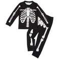 thumbnail image 1 of eczipvz Halloween Pajamas Kid Boys/Girls Skeleton Glow In The Dark Print Clothes Long Sleeve 2pc Tee/Pants Pjs Set Toddler Holiday Sleepwear Outfits Grey Size，8-9 Years, 1 of 8