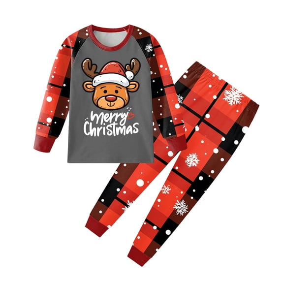 eczipvz Kids Christmas Pajamas 95% Cotton Toddler Girls Long Sleeve Elf Pjs Set Boys Pajamas,Size 2-3 Years