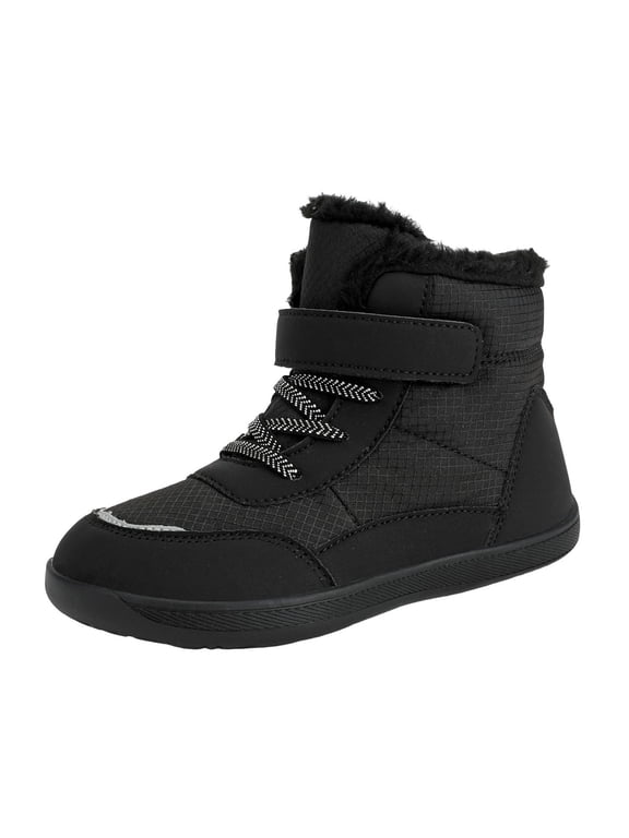 Kids Winter Boots for Girls Waterproof Lightweight Kid Snow Boots with Outdoor Boys Work Boots (Black,10.5 Little Kid)