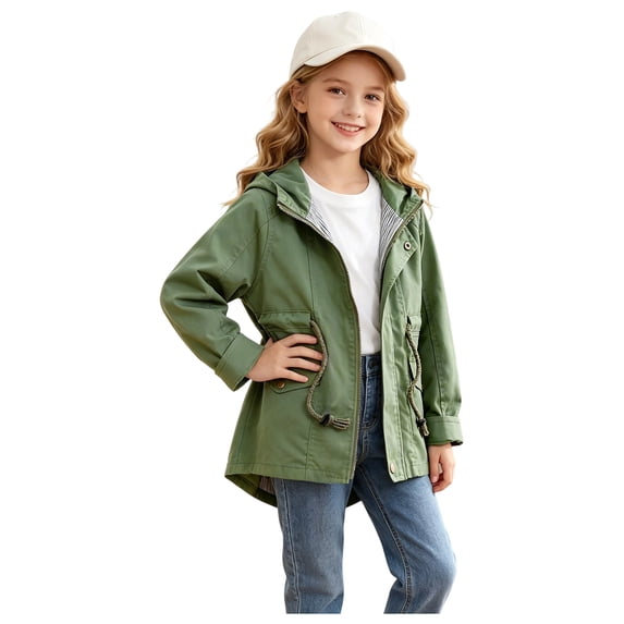 eczipvz Kids Zip Up Outerwear Toddler Girls Boy Coat Jacket Hooded Zipper Outerwear AG,9-10 Years