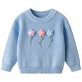 thumbnail image 1 of eczipvz Knit Baby Sweater Kids Toddler Baby Boy Girl Knit Sweaters Fall Winter Clothes Little Toddler Baby Sweater , Pullover Soft Blue,3-6 Months, 1 of 9