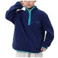 thumbnail image 1 of eczipvz Lined Zip Coat Baby Boys Jacket Hooded Outerwear Toddler Fall Winter Warm Clothes Navy,7-8 Years, 1 of 9