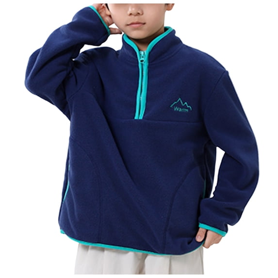eczipvz Lined Zip Coat Baby Boys Jacket Hooded Outerwear Toddler Fall Winter Warm Clothes Navy,7-8 Years