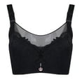 thumbnail image 1 of eczipvz Lingerie for Women Plus Size Women's Front Closure Posture Bra Full Coverage Back Support Wireless Comfy Black,42D, 1 of 4